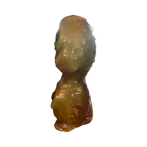 VTG Retro GROOVY 70s Avacodo/Orange Stacked Owl HALLOWEEN Wax Candle - Picture 8 of 9